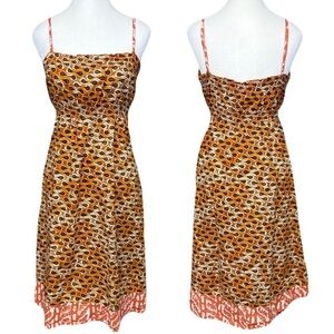 Vintage Y2K 2006 Old Navy Retro Print Spaghetti Strap Babydoll Midi Dress Medium